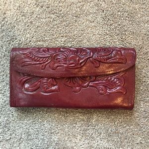 Tooled leather wallet